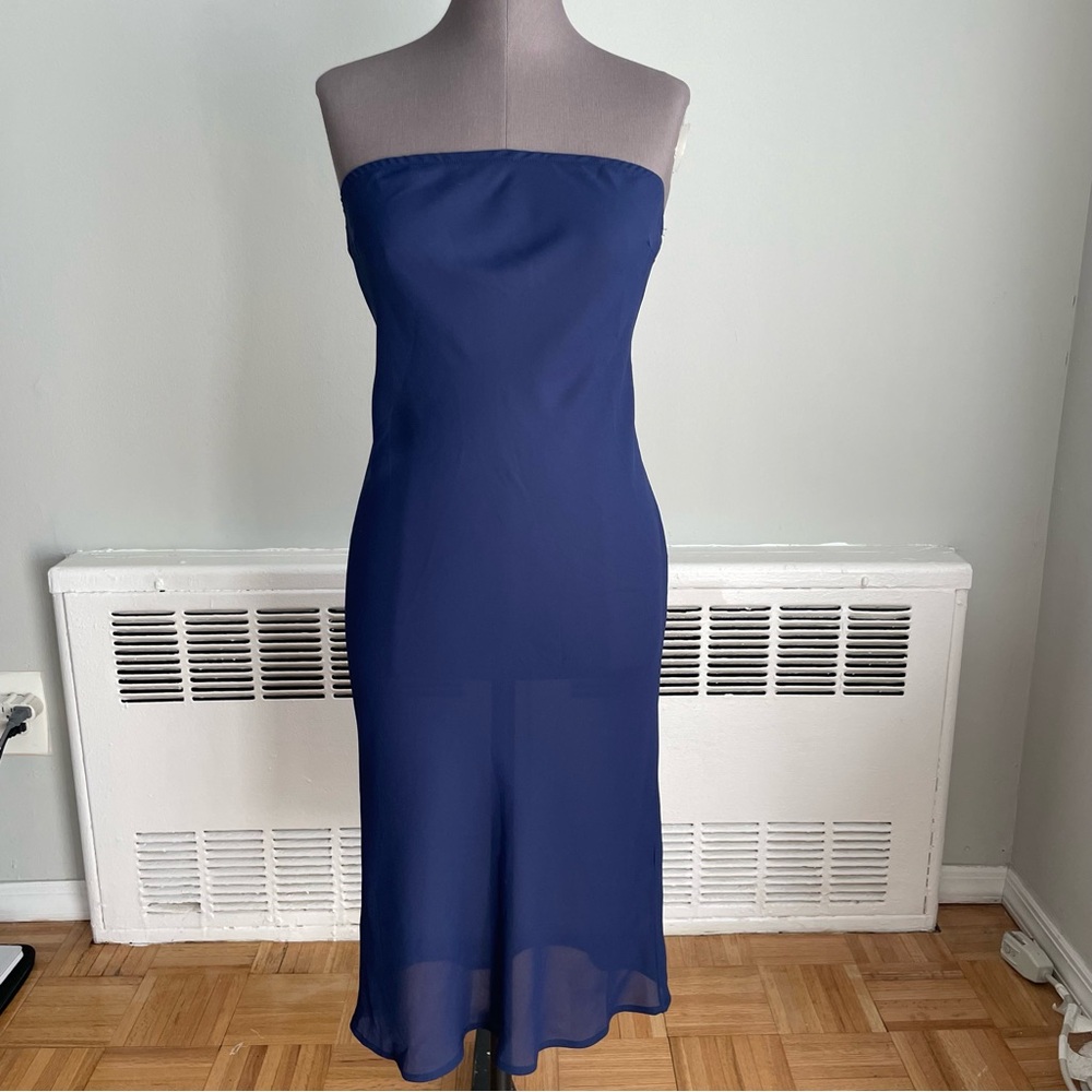 Francesca's Collections Strapless Navy Dress